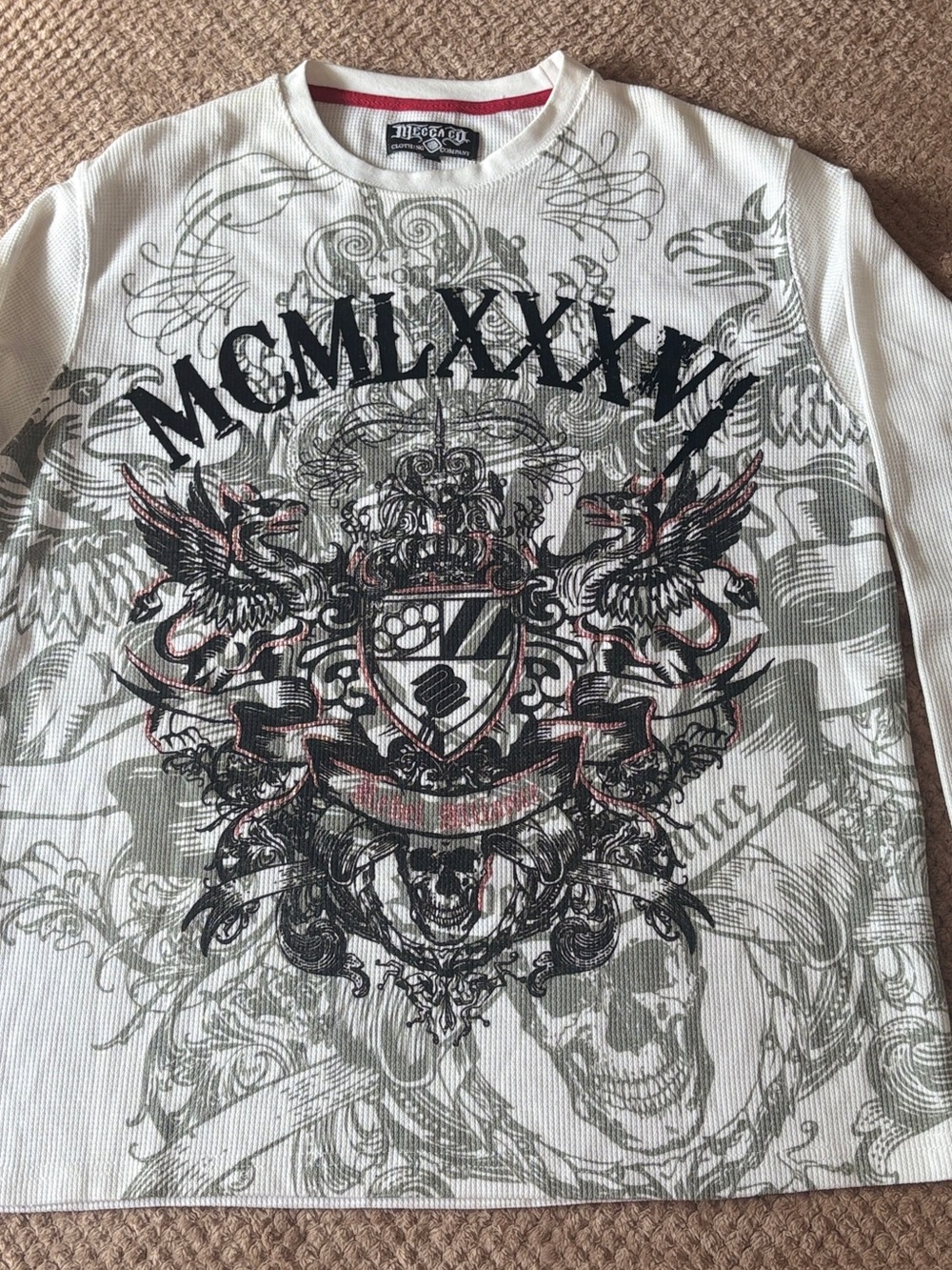 Vintage Mecca USA Y2K Gothic Eagle Thermal Shirt XL